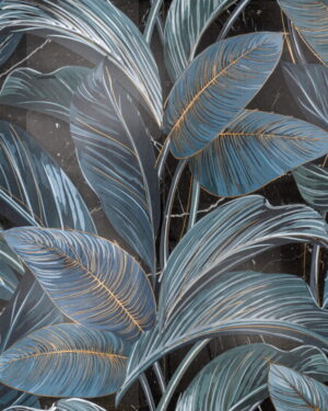 Płytka dekoracyjna Serenissima Showall W06 Black Leaf NAT. RTT 120x120 cm