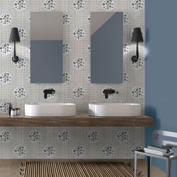 Tapeta Ceramiczna ABK Wide & Style Quel Mazzolin Di Fiori Avio Rtt. 60x120 cm
